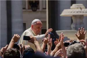 Pope Greeting Crowd PNG image