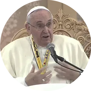 Pope Speakingat Event PNG image