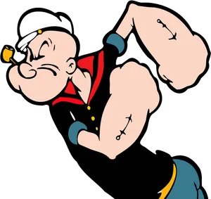 Popeye Flexing Muscles