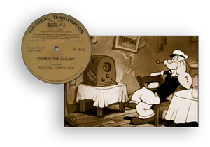 Popeye The Sailor Vintage Record PNG