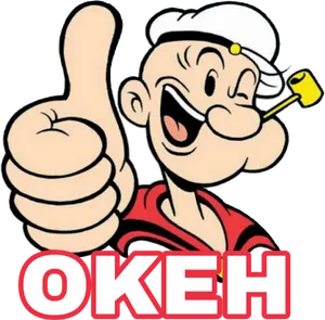 Popeye Thumbs Up Approval PNG image