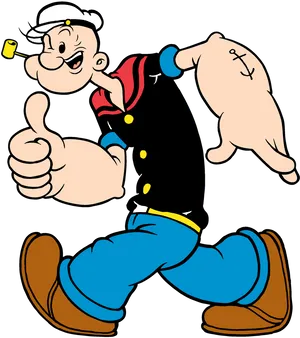 Popeye Thumbs Up Character Illustration PNG