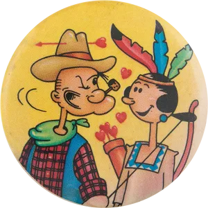 Popeyeand Olive Western Love PNG