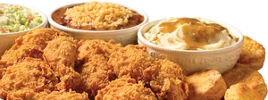 Popeyes Fried Chicken Meal Spread PNG