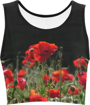 Poppy Print Crop Top PNG image