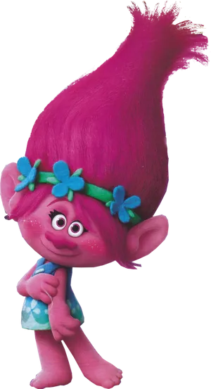 Poppy Trolls Character Pose PNG image