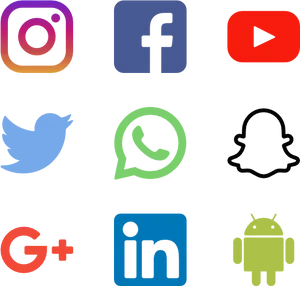 Popular Social Media Icons Set PNG image