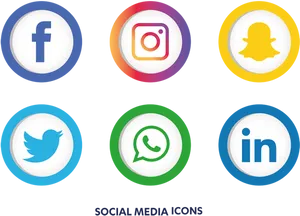 Popular Social Media Icons Set PNG image