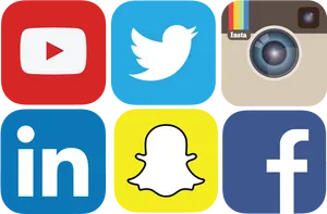 Popular Social Media Icons PNG image