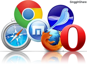 Popular Web Browsers Icons PNG image