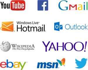 Popular Web Services Logos PNG image