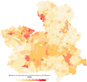 Population Density Map Castilla La Mancha2018 PNG