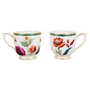 Porcelain Tea Cup Elegance PNG Rqr31