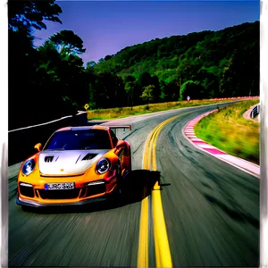 Porsche 911 Gt3 Rs In Action Png Swp PNG image