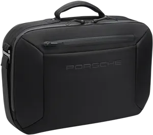 Porsche Branded Black Suitcase PNG image