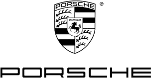 Porsche Logo Blackand White PNG image