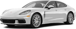 Porsche Panamera White Side View PNG image
