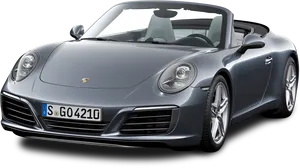 Porsche911 Cabriolet Silver PNG image