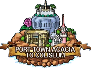 Port Town Acacia Coliseum Signage PNG image