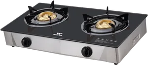 Portable Double Burner Gas Stove PNG image