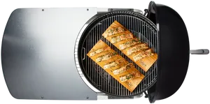 Portable Grillwith Salmon Filets PNG