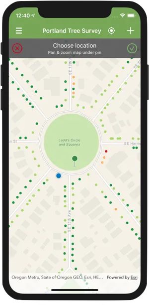 Portland Tree Survey App Screen PNG image