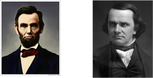 Portraits_of_ Abraham_ Lincoln_and_ Stephen_ Douglas PNG image