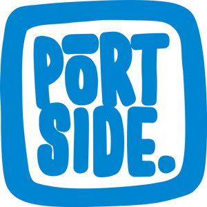 Portside Text Logo Blue Background PNG image