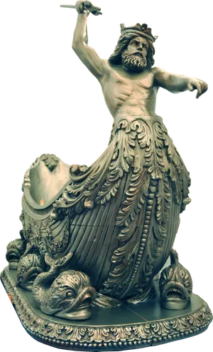 Poseidon Statue Greek Mythology PNG image