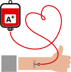 Positive Blood Donation Graphic PNG image