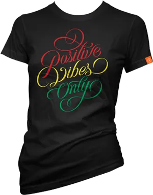 Positive Vibes Only Tshirt Design PNG image