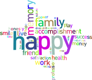Positive Word Cloud Art