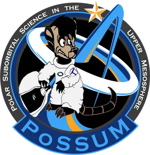 Possum Astronaut Emblem PNG