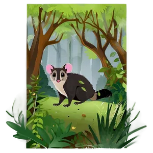 Possum Habitat Illustration Png 06112024 PNG image