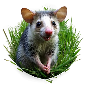 Possum In Grass PNG Ixd