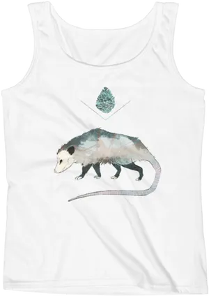 Possum Print White Tank Top PNG