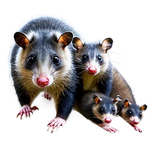 Possum With Babies PNG 06112024