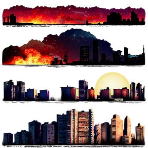 Post-apocalyptic Cityscape PNG 32 PNG