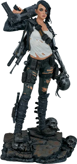 Post Apocalyptic Warrior Figure PNG image