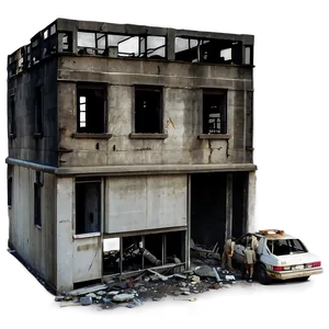 Post-fire Building Scene PNG Mln PNG