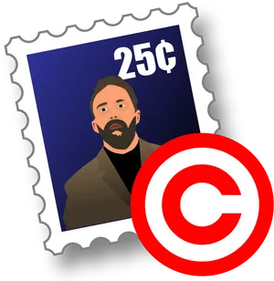 Postage Stamp Portrait Copyright Symbol PNG image