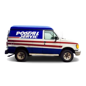 Postal Service Truck Side View PNG 62