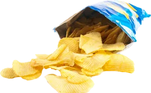 Potato Chips Spillingfrom Bag PNG image