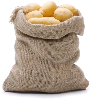 Potatoesin Burlap Sack PNG image