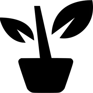 Potted Plant Silhouette Icon PNG image