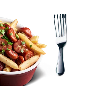 Poutine With Andouille Sausage PNG The