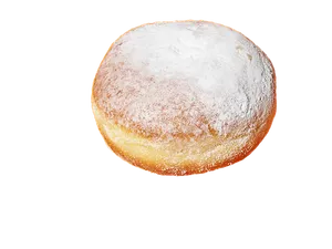 Powdered Sugar Dusted Donuton Black PNG image