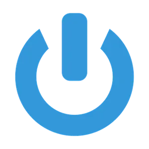 Power Button Icon Blueand Black