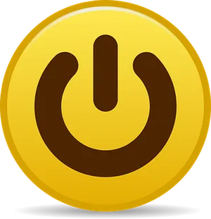 Power Button Icon Golden