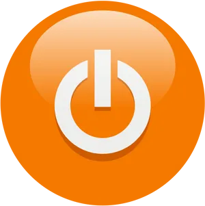 Power Button Icon Orange Background